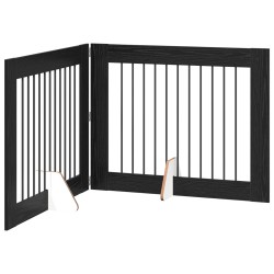 Porte de chien pliable avec supports 2 pcs Chêne noir 200,5 cm 640233640233