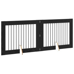 Porte de chien pliable avec supports 2 pcs Chêne noir 200,5 cm 640233640233