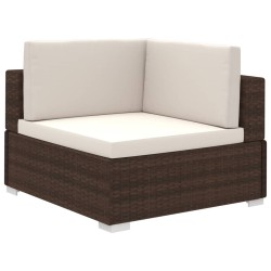 Salon de jardin 6 pcs avec coussins Résine tressée Marron 640236640236