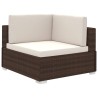 Salon de jardin 6 pcs avec coussins Résine tressée Marron 640236640236