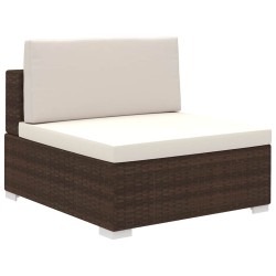Salon de jardin 6 pcs avec coussins Résine tressée Marron 640236640236