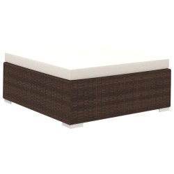 Salon de jardin 6 pcs avec coussins Résine tressée Marron 640236640236
