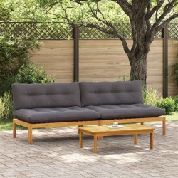 Unité de canapé du milieu 2 pc Gris Naturel et Foncé 640243640243
