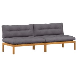 Unité de canapé du milieu 2 pc Gris Naturel et Foncé 640243640243