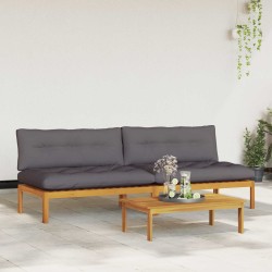 Unité de canapé du milieu 2 pc Gris Naturel et Foncé 640243640243