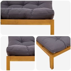 Unité de canapé du milieu 2 pc Gris Naturel et Foncé 640243640243