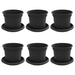 Pots de plantes 6 pcs Noir Ø 12,5 x 10 cm Plastique 640248640248