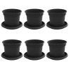 Pots de plantes 6 pcs Noir Ø 12,5 x 10 cm Plastique 640248640248