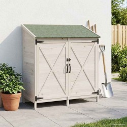 Abri de jardin Blanc 106 x 56 x 113,5 cm Bois de Sapin Massif 640250640250