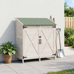 Abri de jardin Blanc 106 x 56 x 113,5 cm Bois de Sapin Massif 640250640250