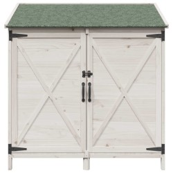 Abri de jardin Blanc 106 x 56 x 113,5 cm Bois de Sapin Massif 640250640250
