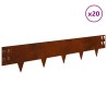 Bordure de Pelouse 20 pcs 100 x 20 cm Acier Rouillé 640258640258