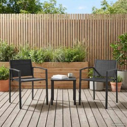 Chaises de jardin 2 pcs Noir et anthracite 53,5 x 59 x 77 cm 640261640261