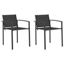 Chaises de jardin 2 pcs Noir et anthracite 53,5 x 59 x 77 cm 640261640261