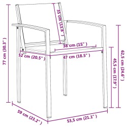 Chaises de jardin 2 pcs Noir et anthracite 53,5 x 59 x 77 cm 640261640261