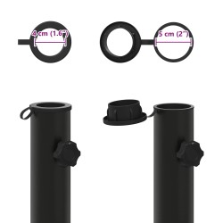 Tube de Base de Parasol 0.6 kg Noir Fer for 40-50 mm Pole 640266640266