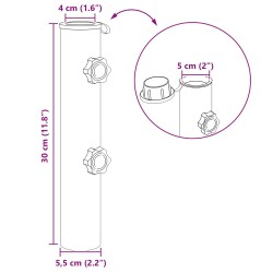 Tube de Base de Parasol 0.6 kg Noir Fer for 40-50 mm Pole 640266640266