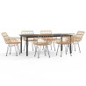 Ensemble à manger de jardin 7 pcs Résine tressée 640271640271