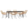 Ensemble à manger de jardin 7 pcs Résine tressée 640271640271
