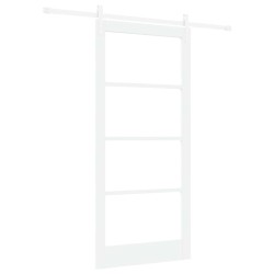 Porte coulissante Blanc 93 x 202 cm Bois de pin massif et verre 640272640272