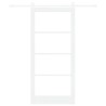 Porte coulissante Blanc 93 x 202 cm Bois de pin massif et verre 640272640272
