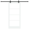 Porte coulissante Blanc 93 x 202 cm Bois de pin massif et verre 640273640273