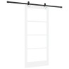 Porte coulissante Blanc 93 x 202 cm Bois de pin massif et verre 640273640273