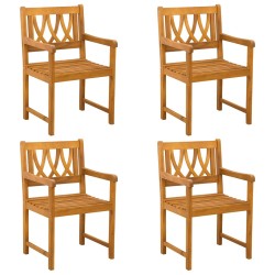 Chaises de jardin 4 pcs Naturel Bois d'Acacia Massif 640275640275