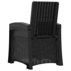 Chaise de jardin inclinable imitant le rotin Anthracite PP 640276640276