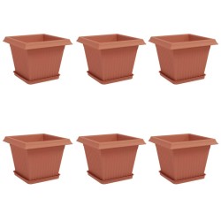 Pots de plantes 6 pcs Rouge brique 28,5 x 28,5 x 22 cm 640277640277