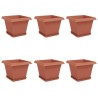 Pots de plantes 6 pcs Rouge brique 28,5 x 28,5 x 22 cm 640277640277