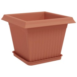 Pots de plantes 6 pcs Rouge brique 28,5 x 28,5 x 22 cm 640277640277