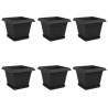Pots de plantes 6 pcs Noir 28,5 x 28,5 x 22 cm Plastique 640278640278