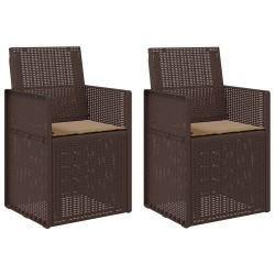 Chaises de jardin salle à manger 2 pcs Marron et taupe PP 640283640283