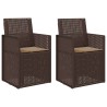 Chaises de jardin salle à manger 2 pcs Marron et taupe PP 640283640283