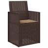 Chaises de jardin salle à manger 2 pcs Marron et taupe PP 640283640283