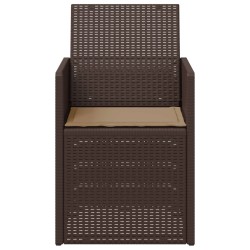 Chaises de jardin salle à manger 2 pcs Marron et taupe PP 640283640283