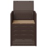 Chaises de jardin salle à manger 2 pcs Marron et taupe PP 640283640283