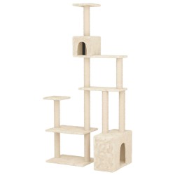 Arbre à chat avec poteaux à griffer en sisal Crème 177,5 cm 640285640285