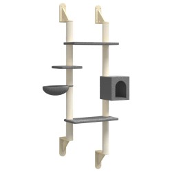 Arbre à chat mural avec griffoir gris foncé 180 cm 640289640289