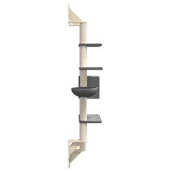 Arbre à chat mural avec griffoir gris foncé 180 cm 640289640289