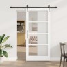 Porte coulissante Blanc 93 x 202 cm Bois de pin massif et verre 640293640293