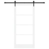 Porte coulissante Blanc 93 x 202 cm Bois de pin massif et verre 640293640293