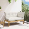 Unité de canapé d'angle Acacia Clair et Blanc Crème 640295640295