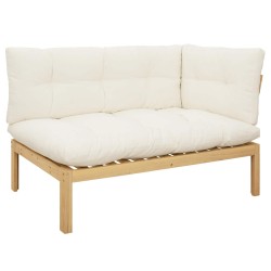 Unité de canapé d'angle Acacia Clair et Blanc Crème 640295640295