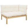 Unité de canapé d'angle Acacia Clair et Blanc Crème 640295640295