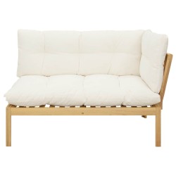 Unité de canapé d'angle Acacia Clair et Blanc Crème 640295640295