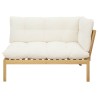 Unité de canapé d'angle Acacia Clair et Blanc Crème 640295640295
