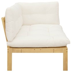 Unité de canapé d'angle Acacia Clair et Blanc Crème 640295640295