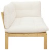 Unité de canapé d'angle Acacia Clair et Blanc Crème 640295640295